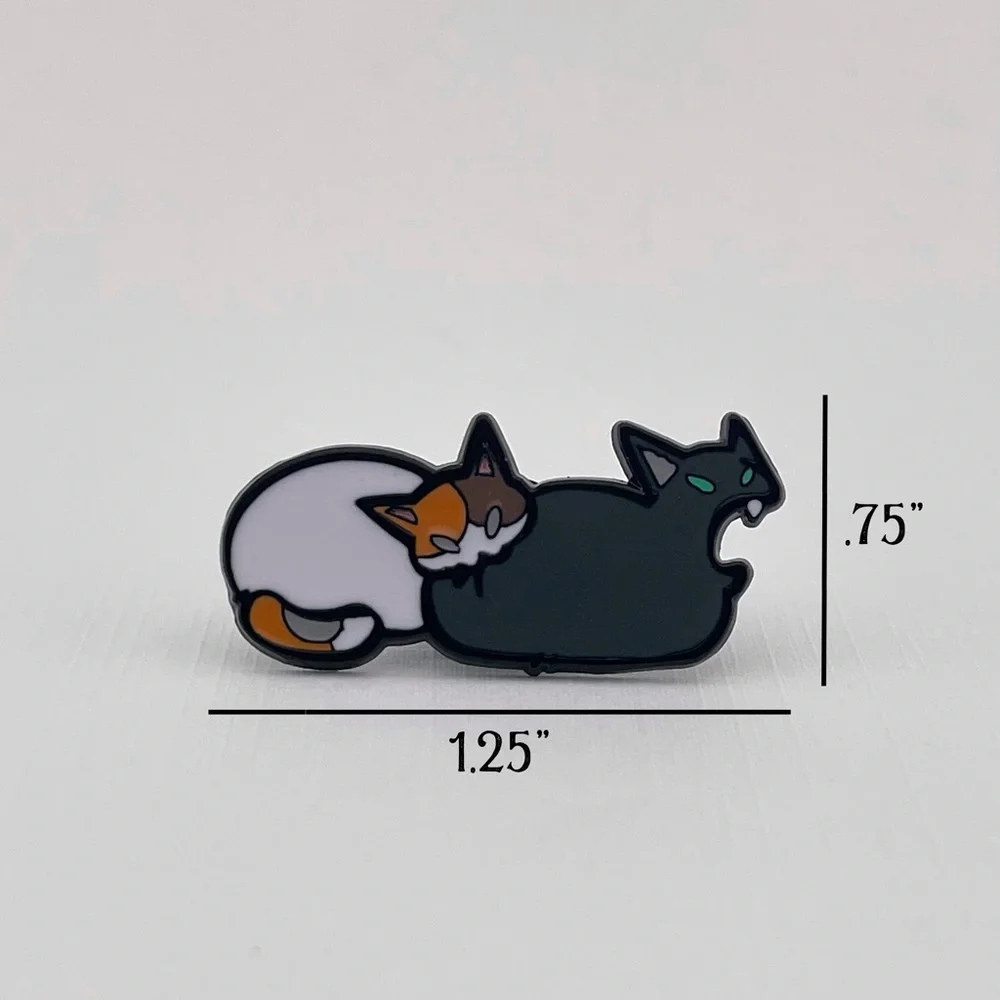 Funny Cat Bite Enamel Pin Black Cat Calico Cat